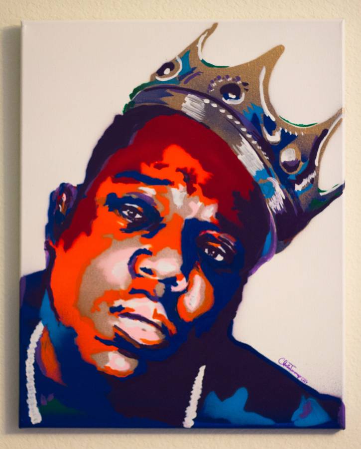 The Notorious B.I .G - Spray Paint/Stencil Portrait — visual art by chris  tarango