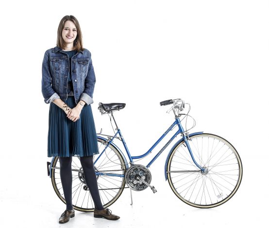 Bike in a skirt + Vintage Schwinn step-through