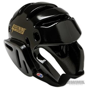 Black ProForce Thunder Sparring Head Guard Vinyl Headgear with Face Shield