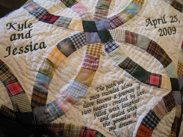 personlized wedding ring quilt
