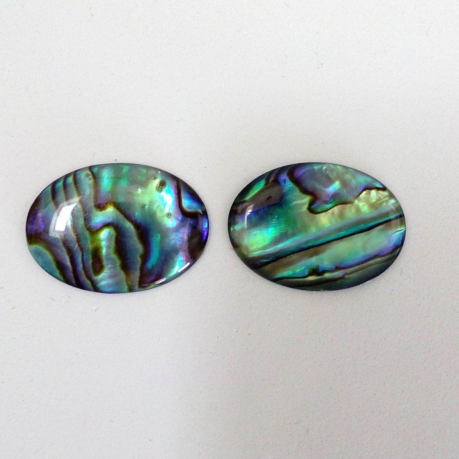 Blue Abalone Shell Oval Gold Plated Cufflinks