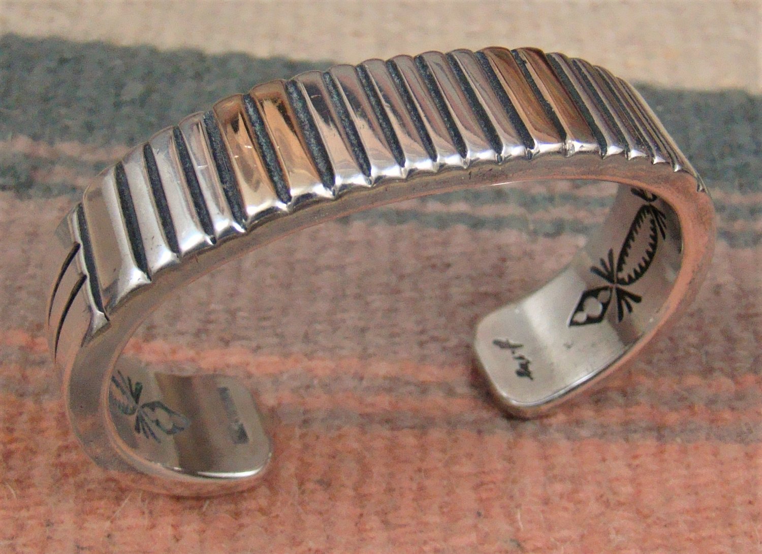 Solid Wrought 14k and Sterling Silver  Cuff Bracelet 21.4 grams Julian Nez Navajo
