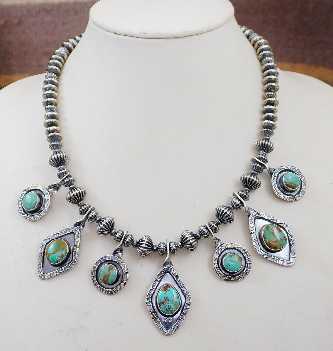 Vintage Sterling Silver Pillow Bead Necklace 24, Saucer Shape, Native  American Indian Jewelry