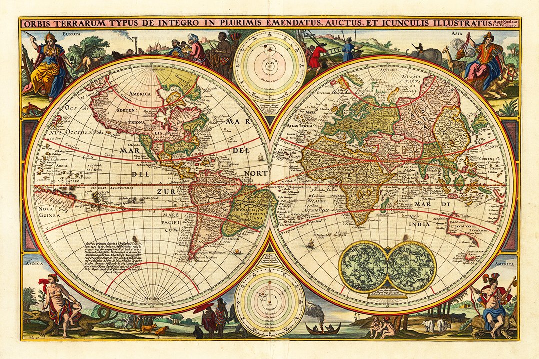 1680s Interesting Historic Old World Map 20x24 
