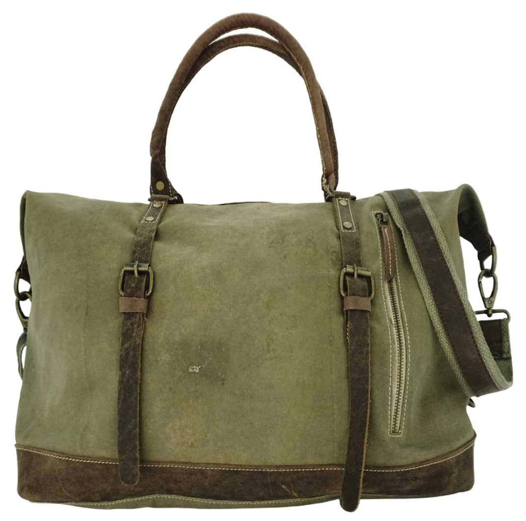 recycled military tent canvas travel bag — MUSEUM OUTLETS