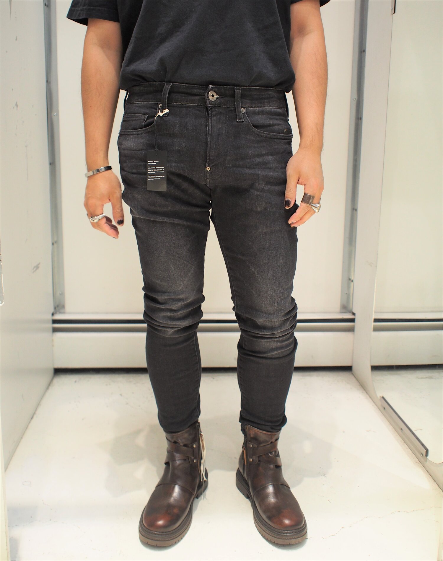 atomic Skinny Faded Aged Medium - G-Star Elto Jeans Superstretch designs Black Revend — Raw global inc