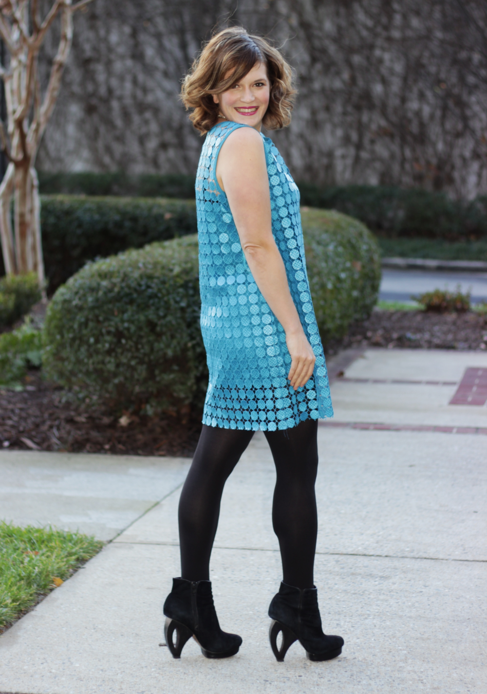 NEW YEAR’S EVE DRESS – BLUE AND GEOMETRIC