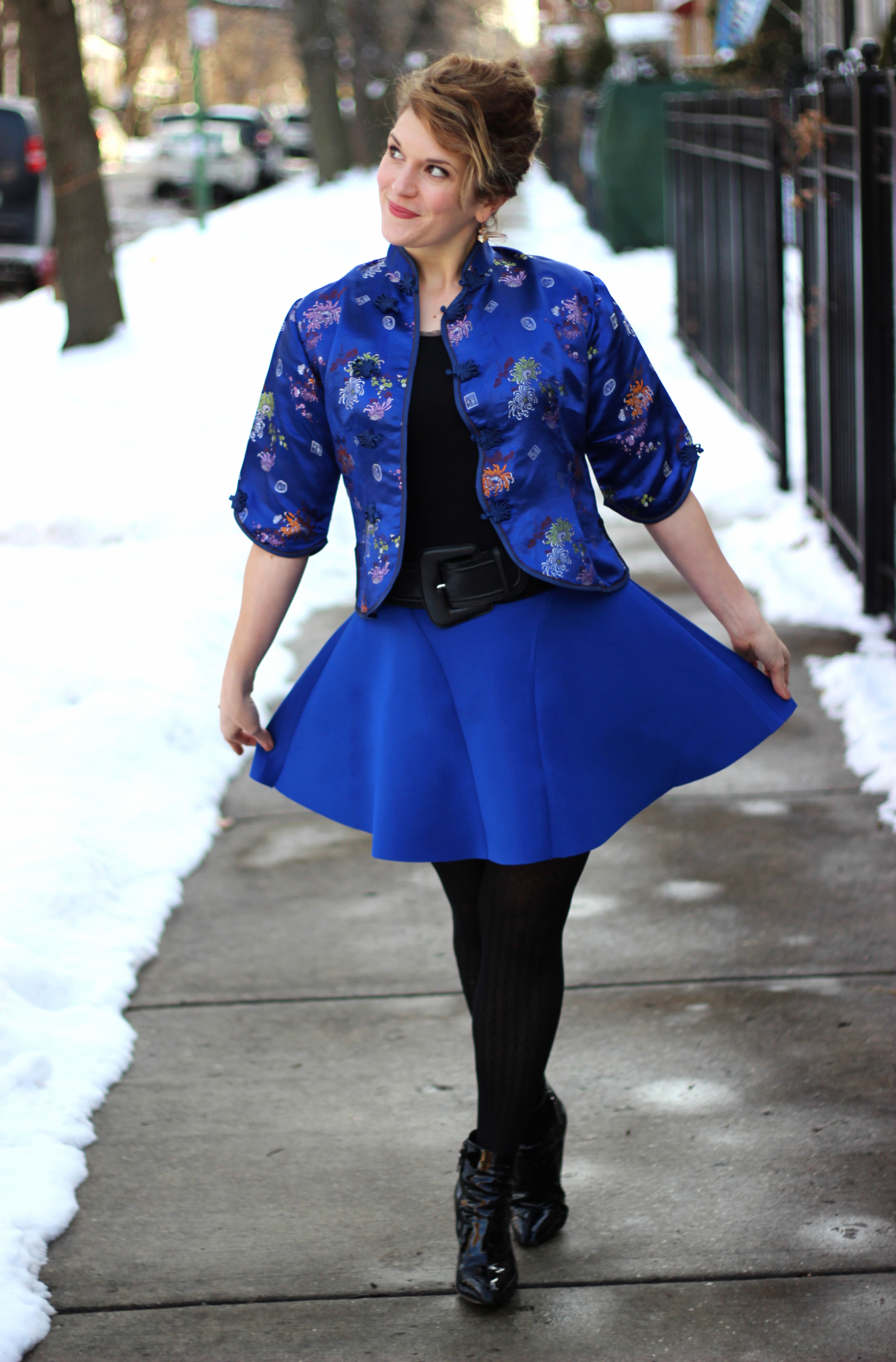 Chinese jacket - blue on blue - belle meets world blog