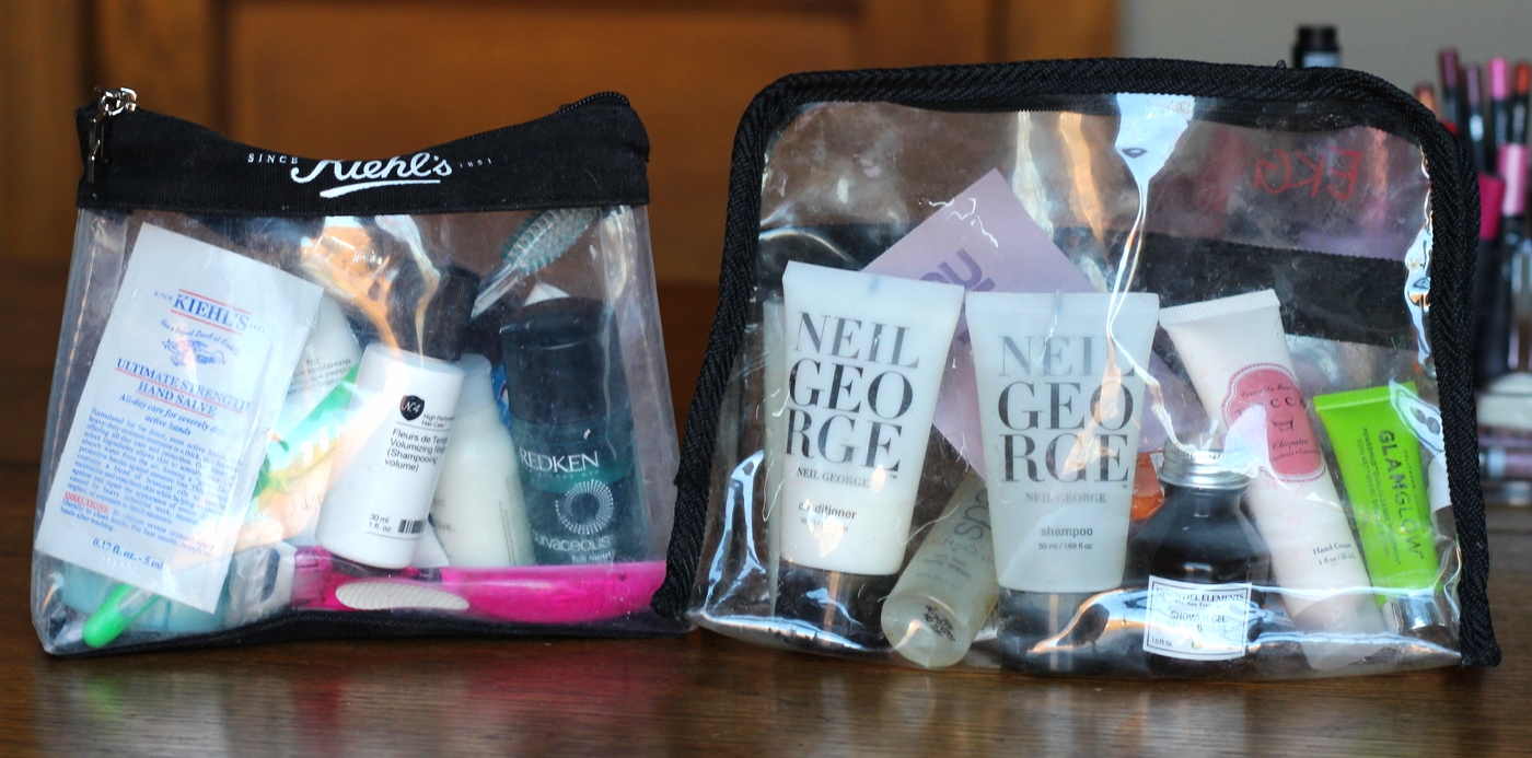 Pack a toiletry bag with samples on belle meets world blog