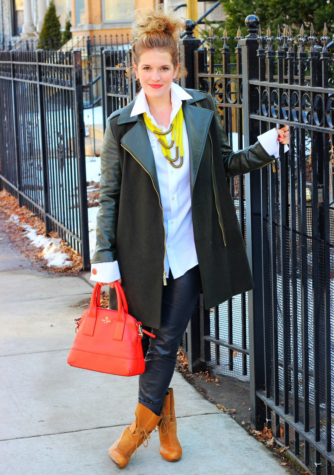 outfit idea to transition from winter to spring on belle meets world blog