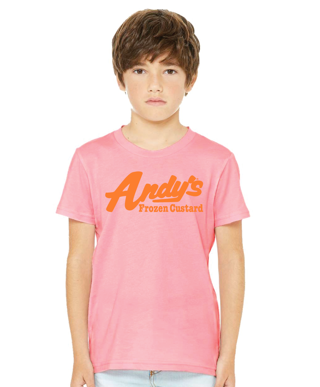 Youth Jersey Tee shirt- Neon pink | Andy\'s Frozen Custard