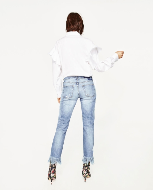   ZARA Mid-Rise Boyfriend Jeans    1. Love the light wash of these jeans and the dramatically frayed edges! Perfect spring jeans. 