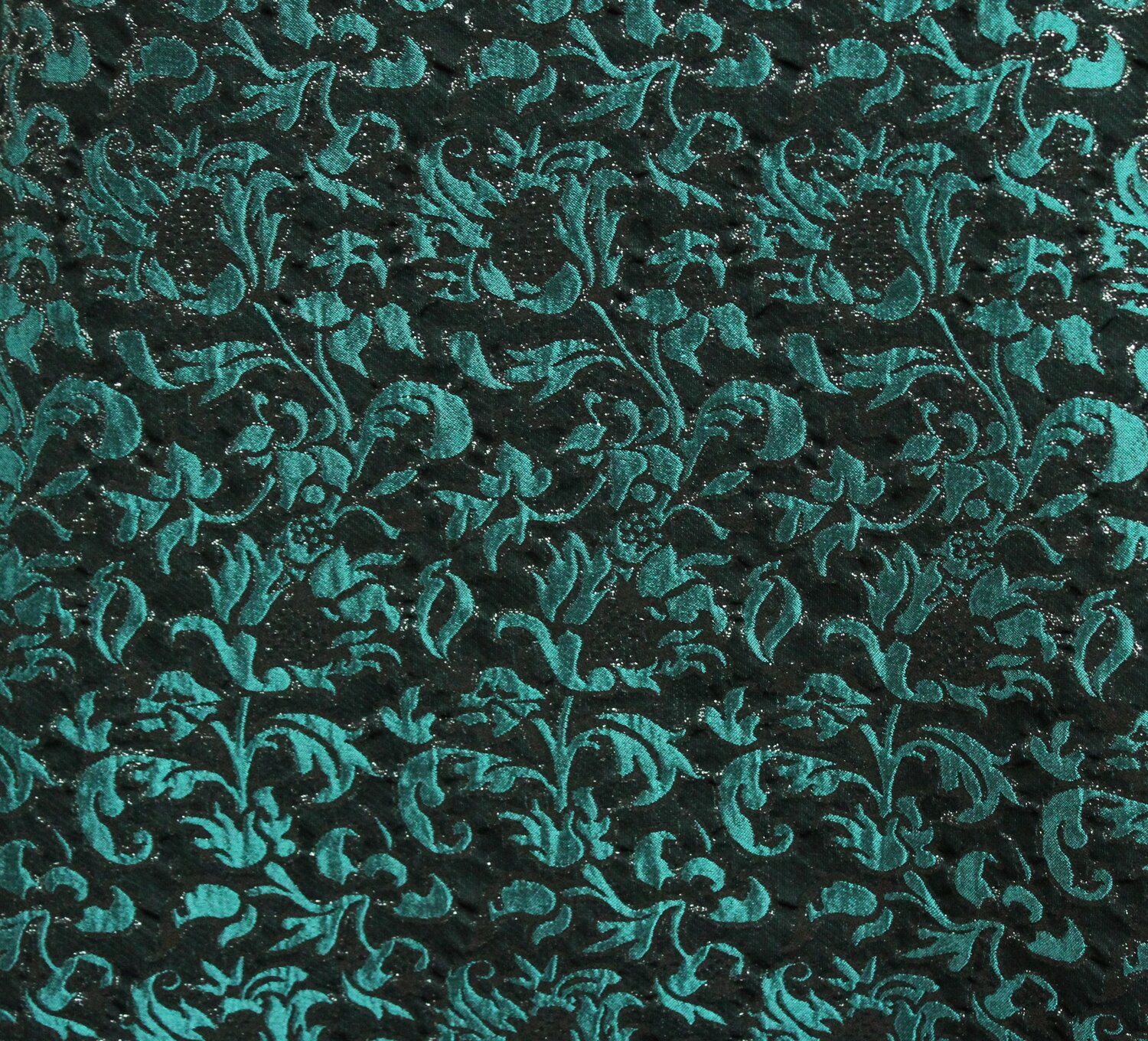 Teal/Black Silk Brocade — Mendel Goldberg Fabrics NYC
