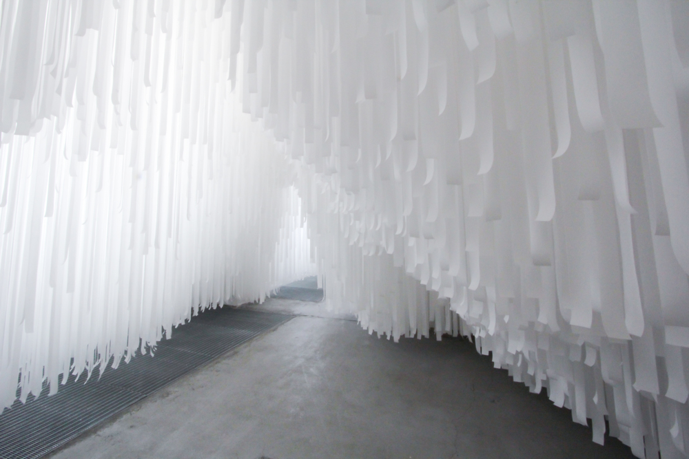Rhythm of suspending material. COS x Snarkitecture. image ©futurecrafter