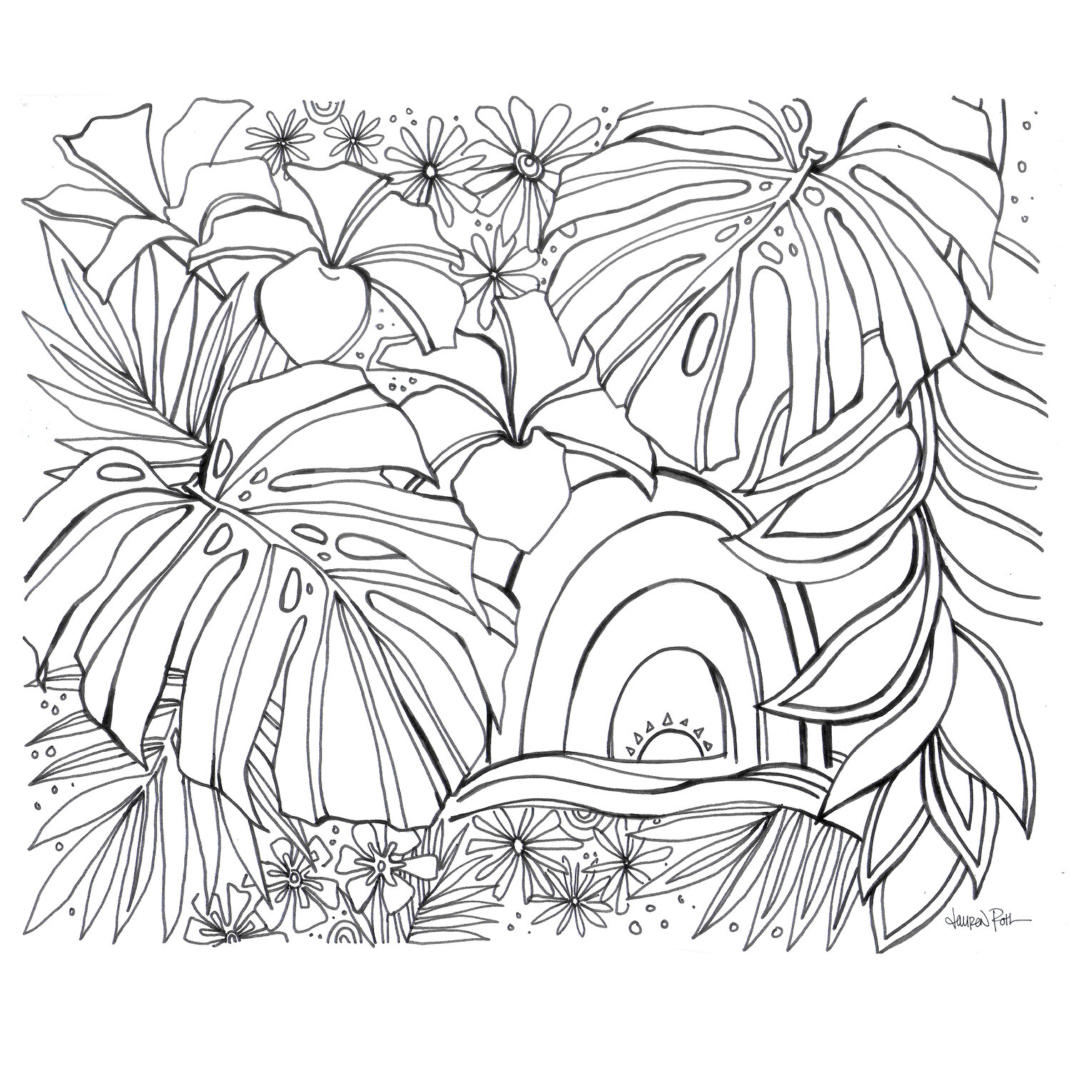 Monstera Dreams FREE Coloring Page — Lauren Roth Art