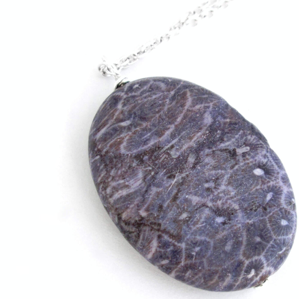 Details about   coral fossil pendant necklace OOAK CHRISTMAS GIFT 