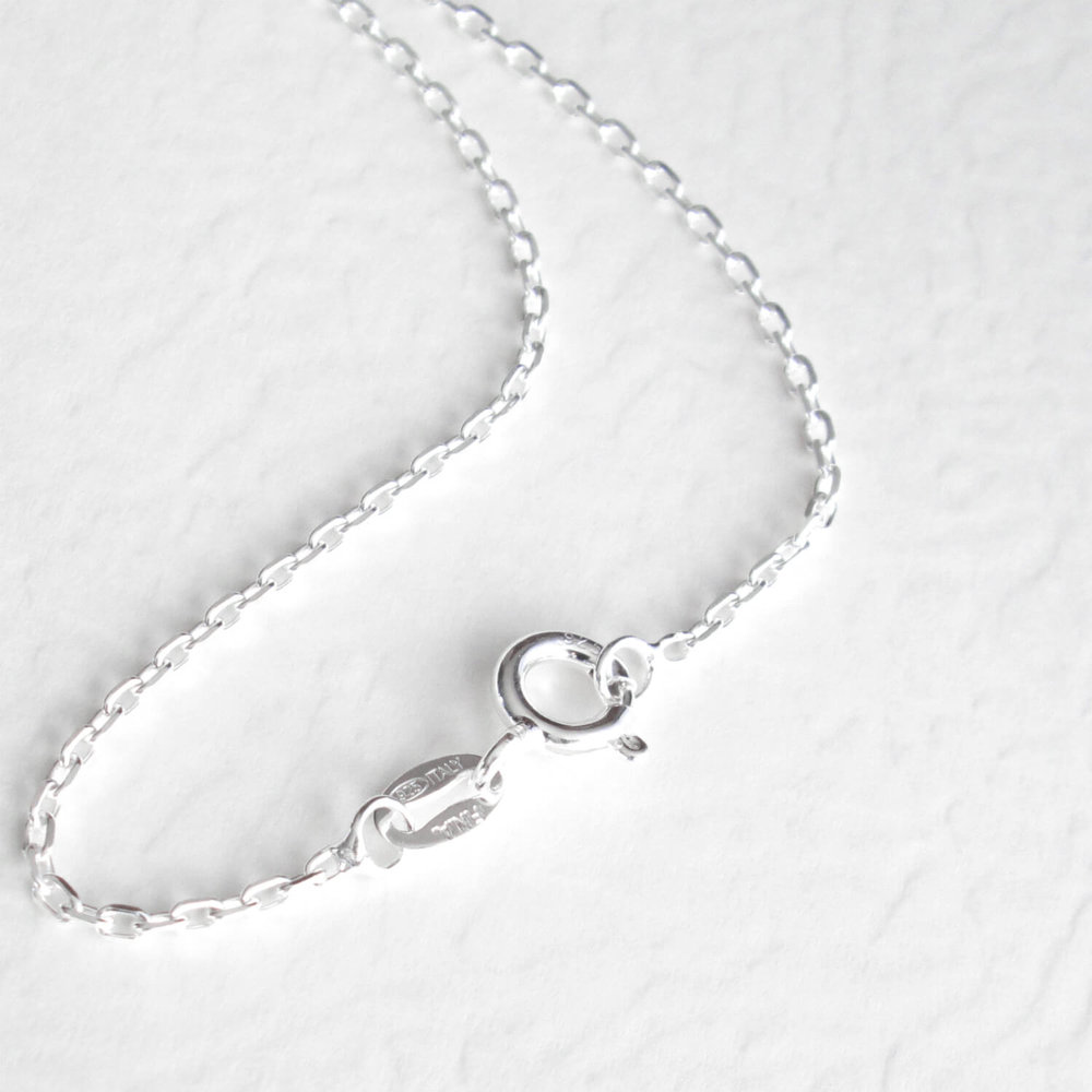 Solid sterling Silver 925 16"  Cable Chain Necklace Thin Plain 