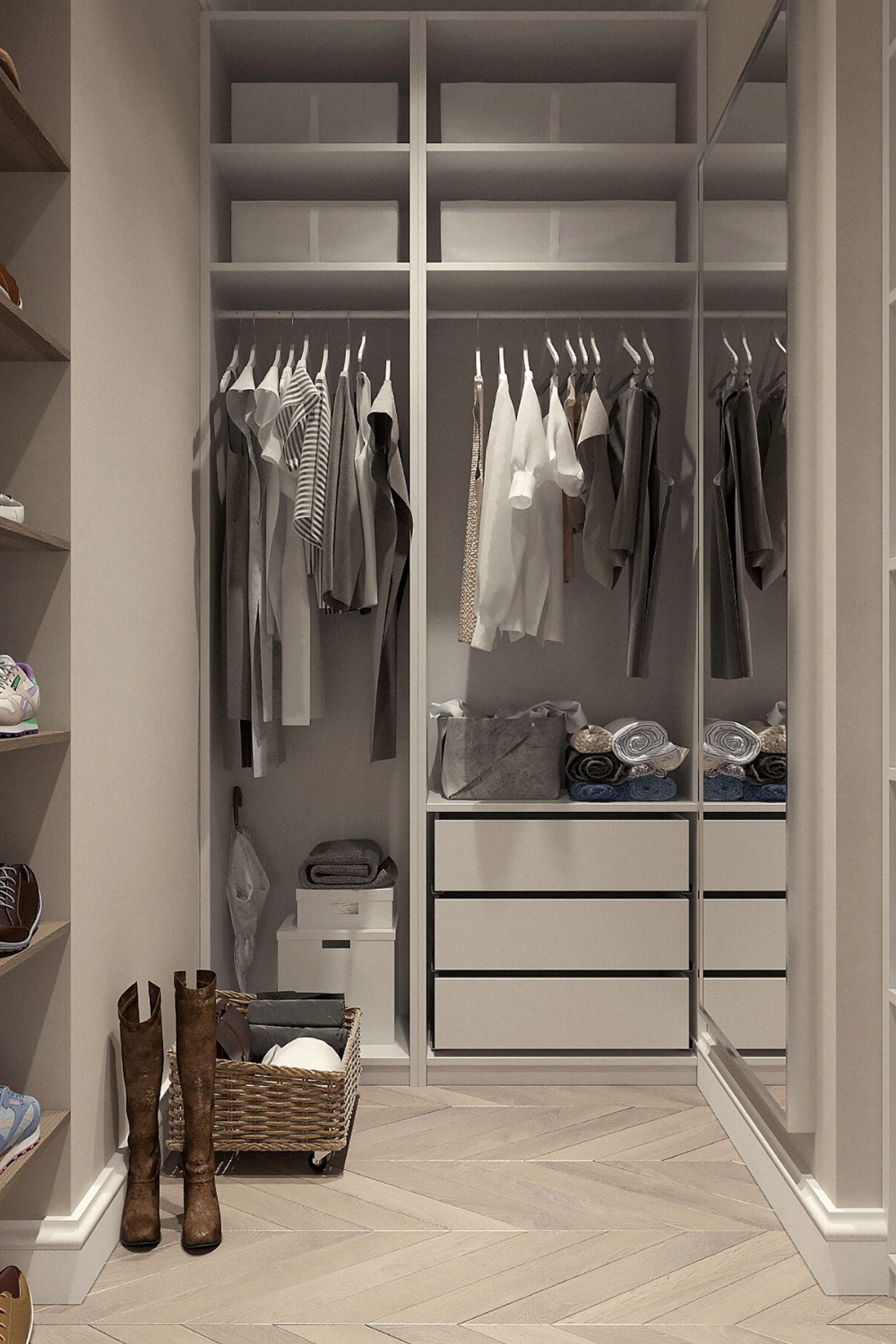 Shoe Storage Wardrobe bedroom Shoe cabinet Full Scene 3D model