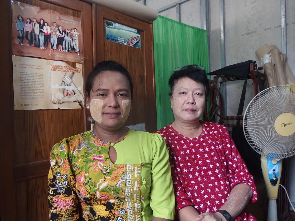 Ko Zaw, right, with her teaching assistant Ma Mya Aye