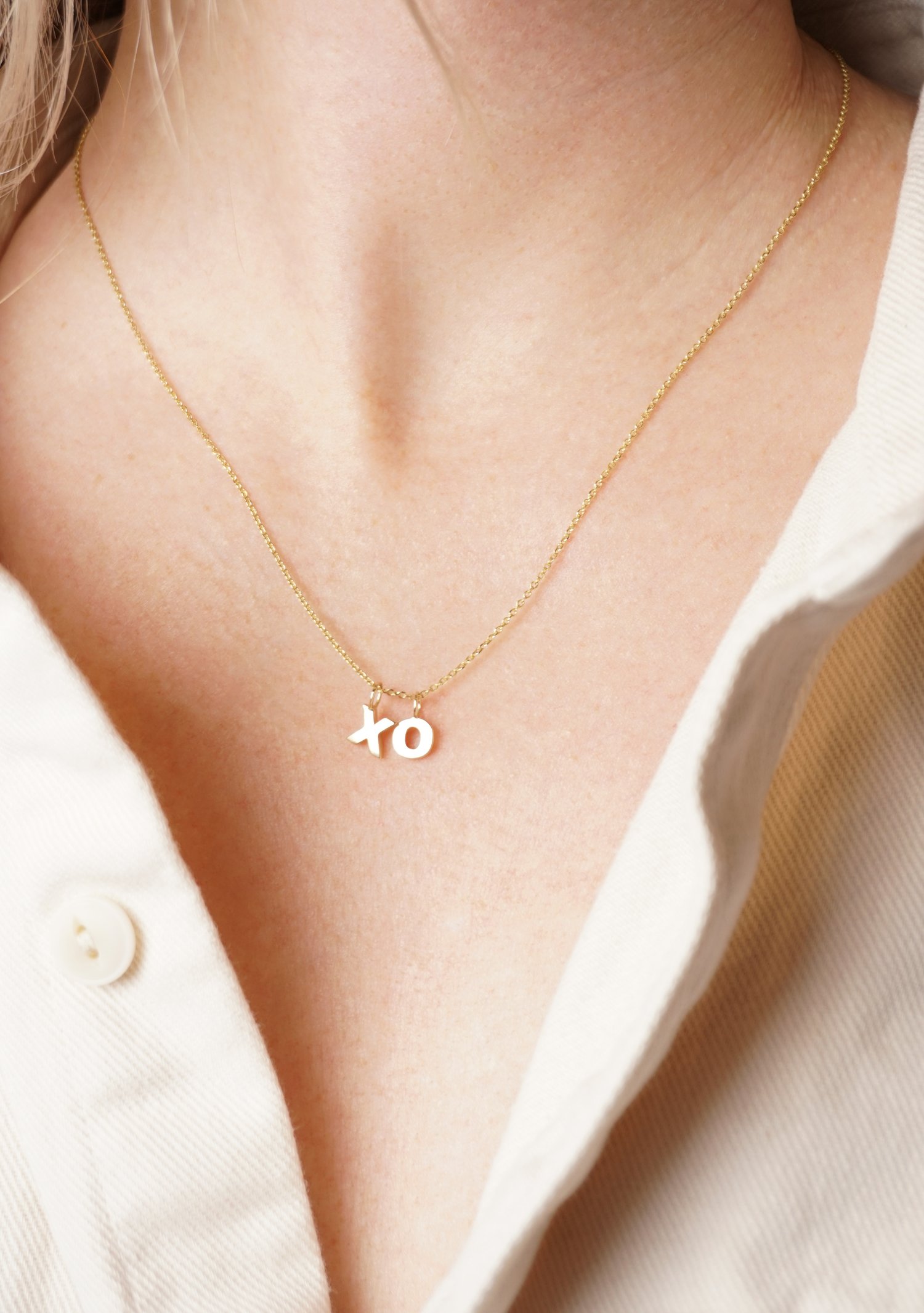 XO Charm Necklace in 14K — CHARLOTTE CAUWE STUDIO