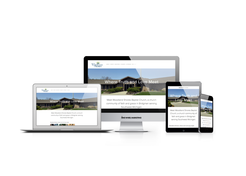 Before and After Responsive Website for Woodland Shores Church in Michigan