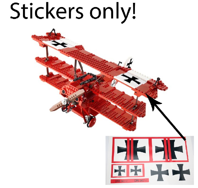 Aufkleber passend für LEGO 10024 Sticker Sculptures Red Baron Flugzeug  Precut 