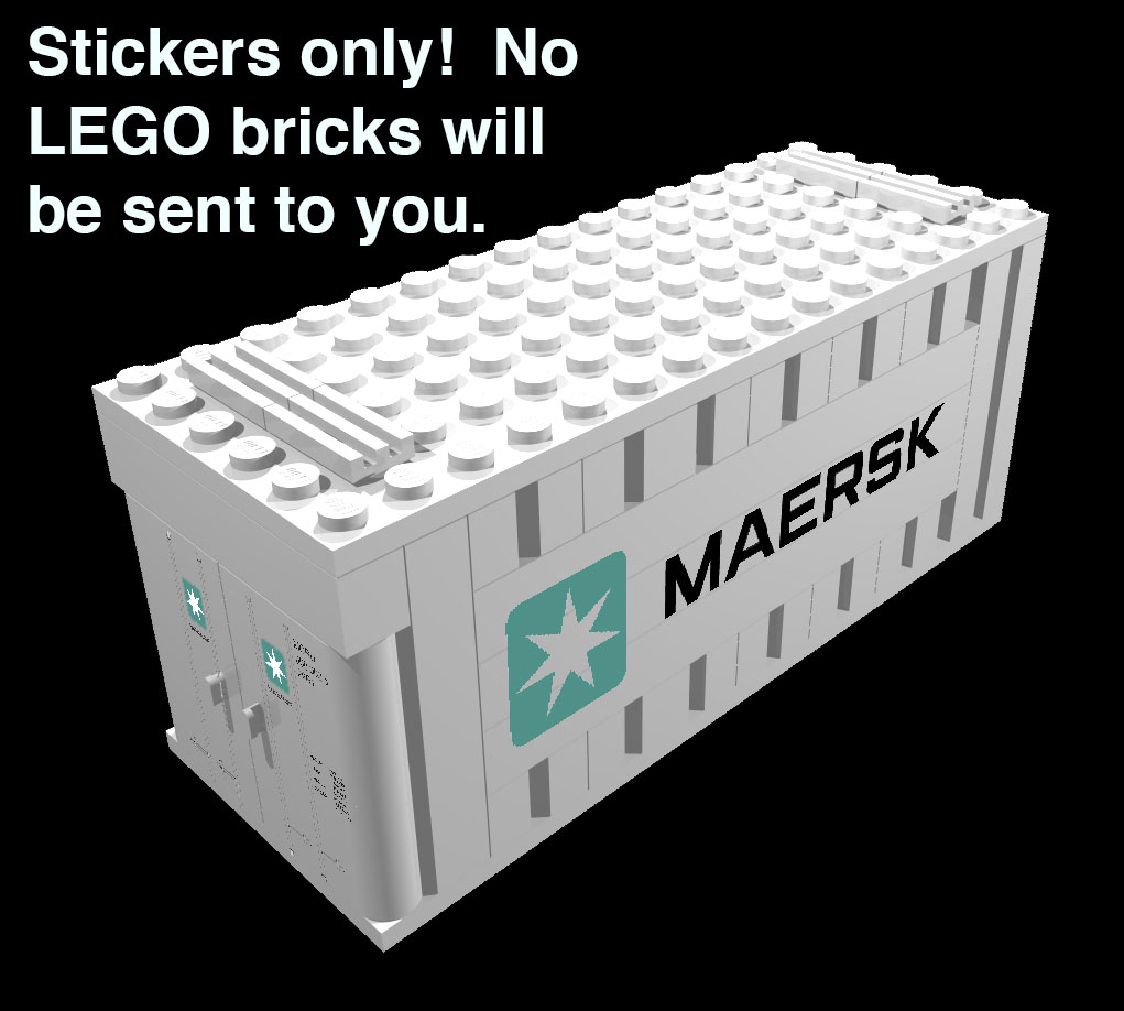 Ersatz/Custom Precut Aufkleber/Sticker for LEGO 10219 Maersk Container Train 