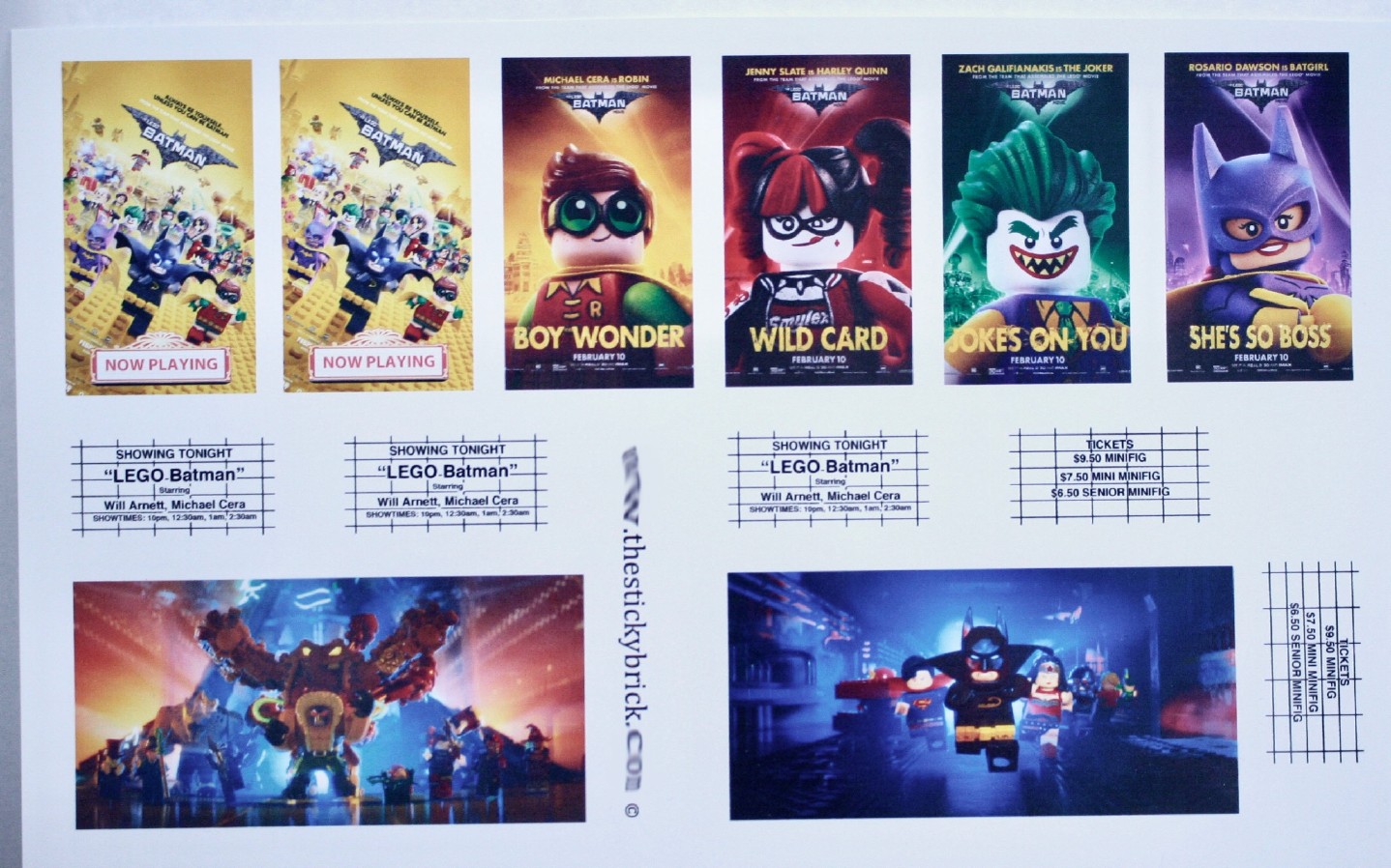 STICKERS for LEGO 10232 cinema 10184 Infinity Wars Guardians of the Galaxy 