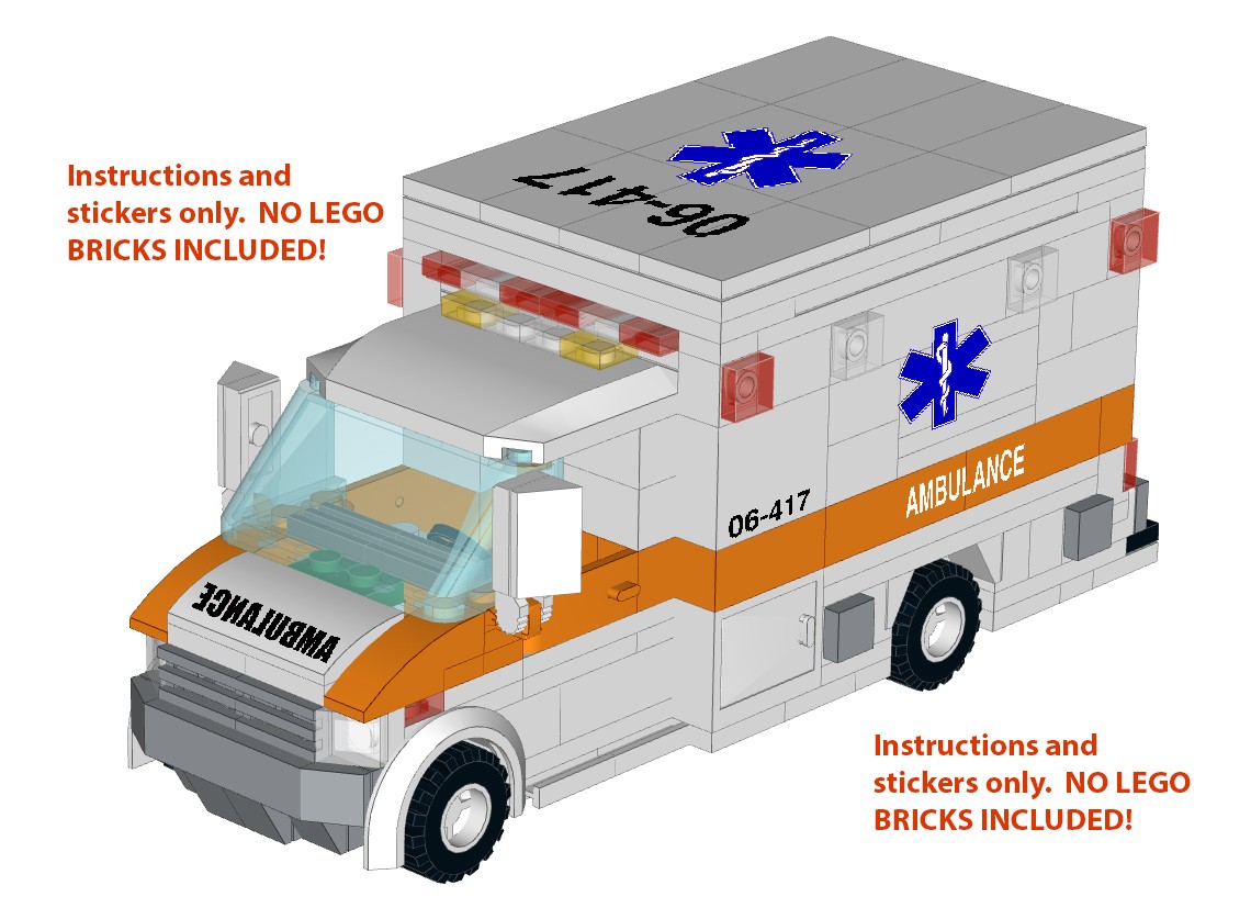 peddling gele krysantemum LEGO™ Orange Ambulance Instructions and Stickers — Home