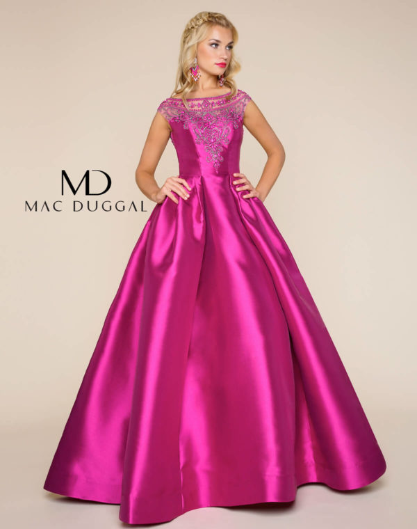 magenta formal gowns