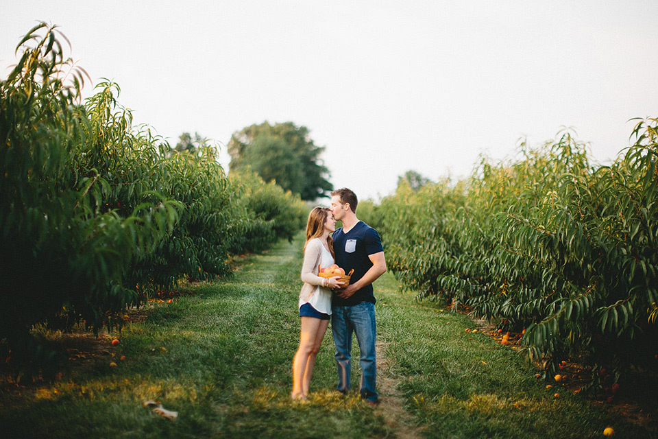 Eckert's Peach Picking Engagement Session