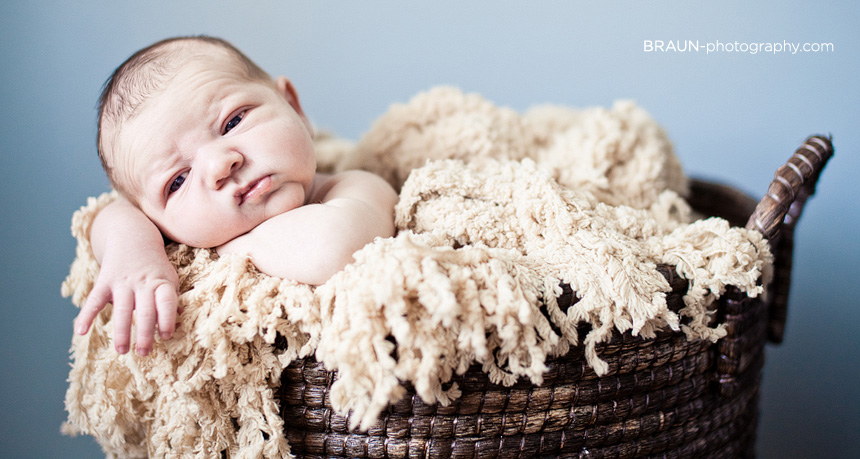 Dayton Ohio Childrens Newborn Photographer :: Baby in a Basket