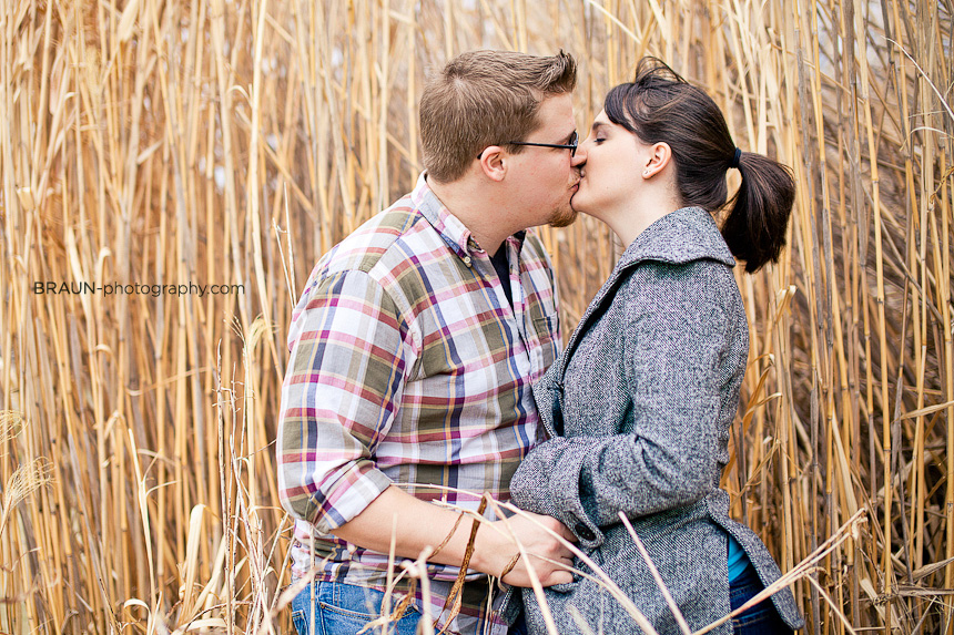 St. Louis Engagement Photographer :: Tall Grass Kiss