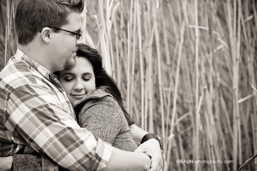 St. Louis Engagement Photographer :: Tall Grass Black and White