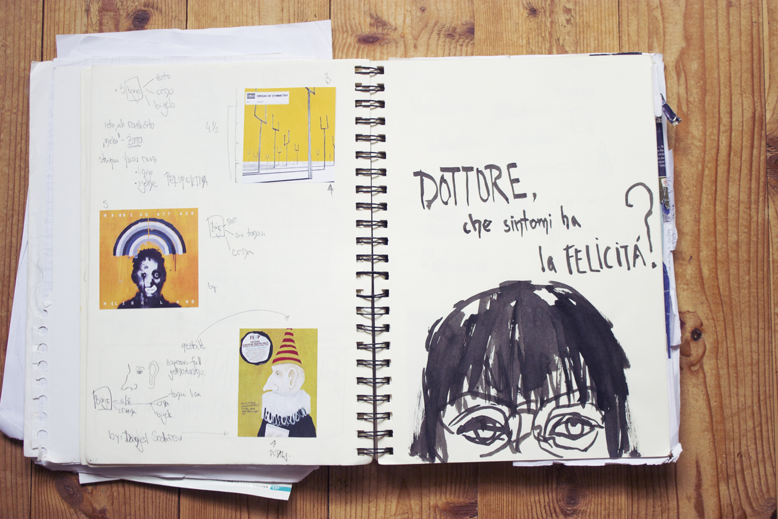 fabriano sketchbook with drawings