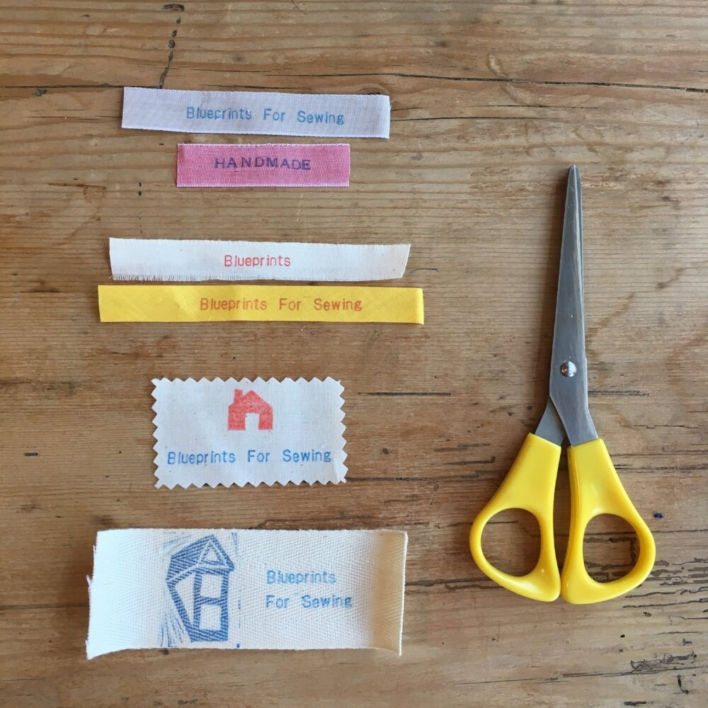 Sticker Vintage Sewing Kit Label Design - hand drawn illustration 
