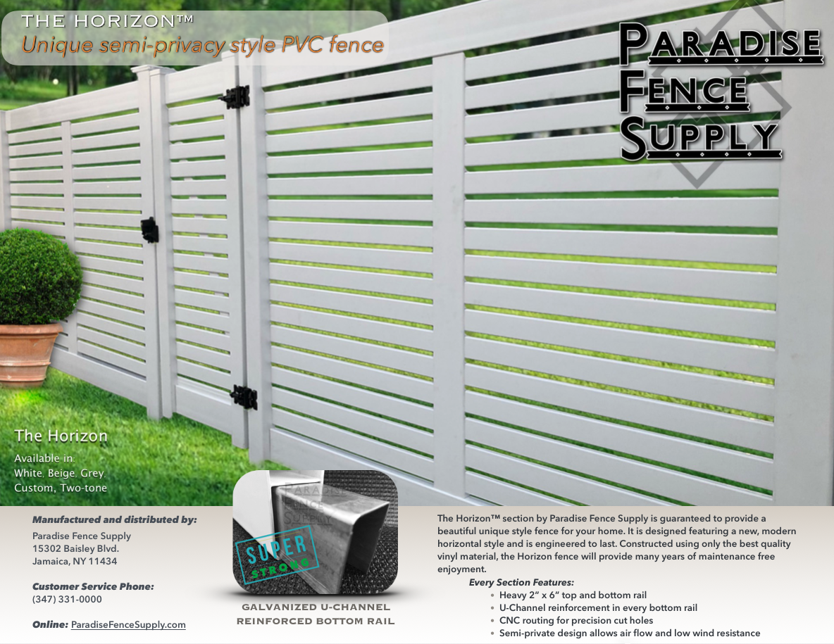 The Horizon™ fence, custom designed and manufactured by Paradise Fence Supply — Paradise Fence Supply