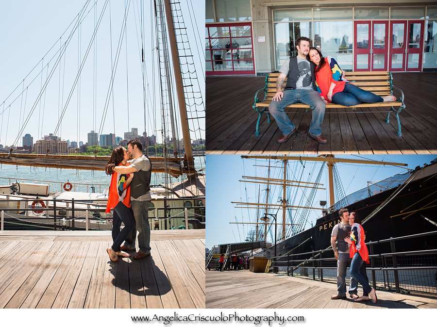 Engagement Session in front of ships