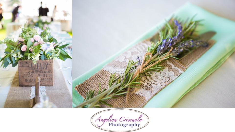 Place Setting Vintage PHoto ideas with Lavender and birch napkin