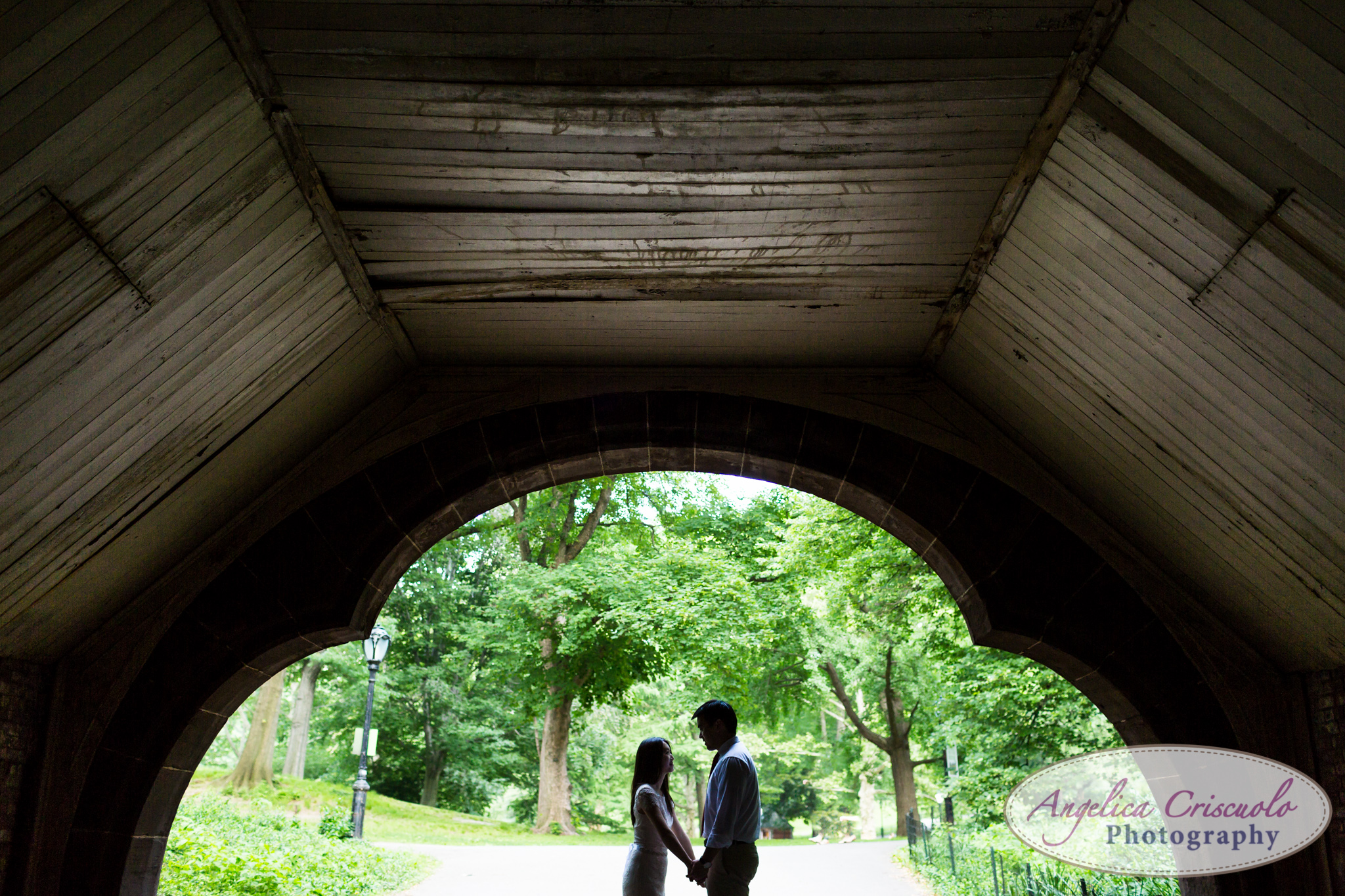 new york engagement photos ideas with a tunnel