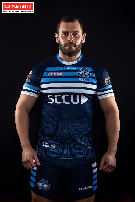 Coventry Bears prop James Geurtjens pictured in the new jersey