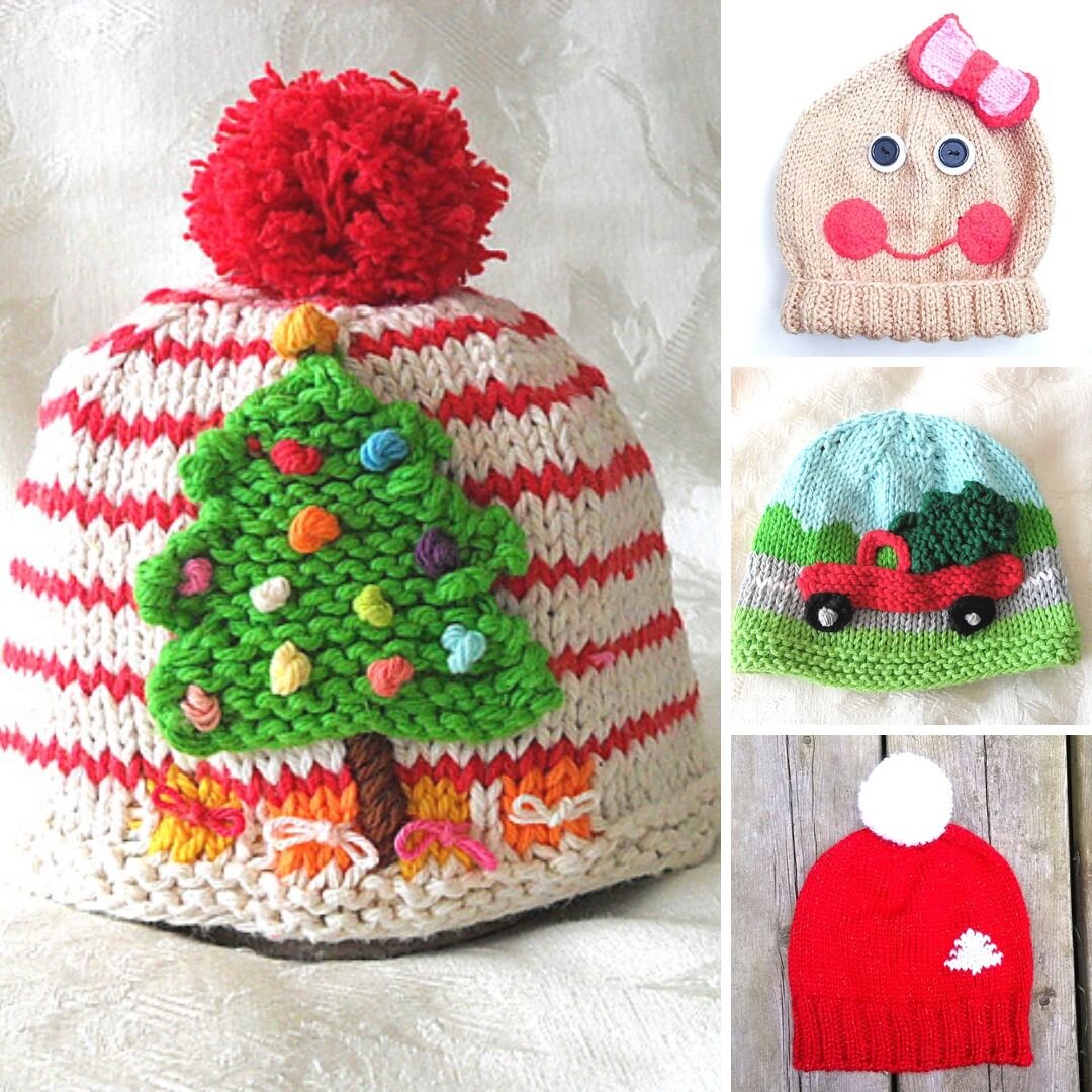 Christmas Gift Baby Beanie Family Christmas Beanies Mommy and Me Knitted Beanie Set Family Gift. Holiday Beanies Holiday Gift Set