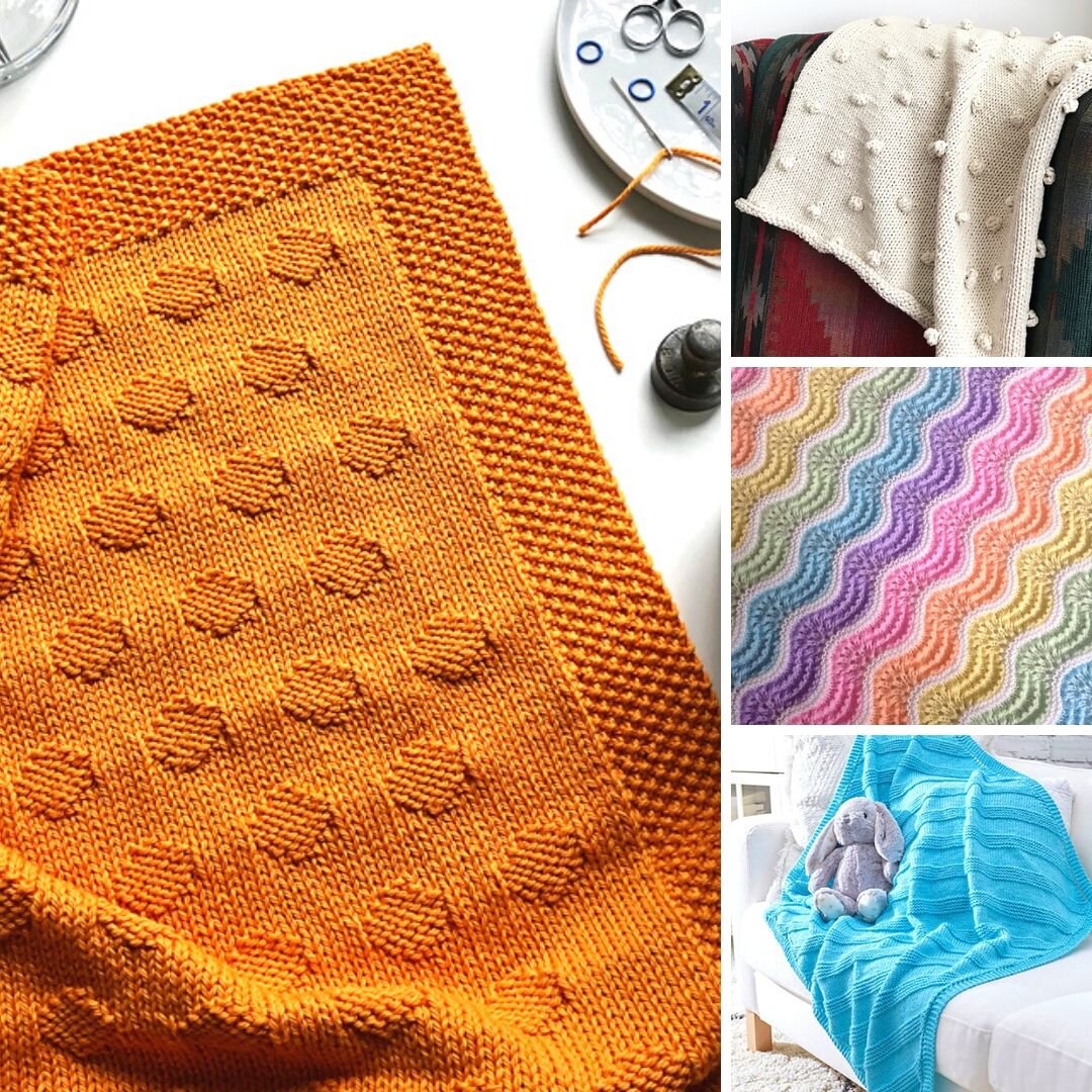 Modern, easy-to-knit multi-color blanket knitting pattern for Lion Brand  Basic Stitch yarn — Fifty Four Ten Studio