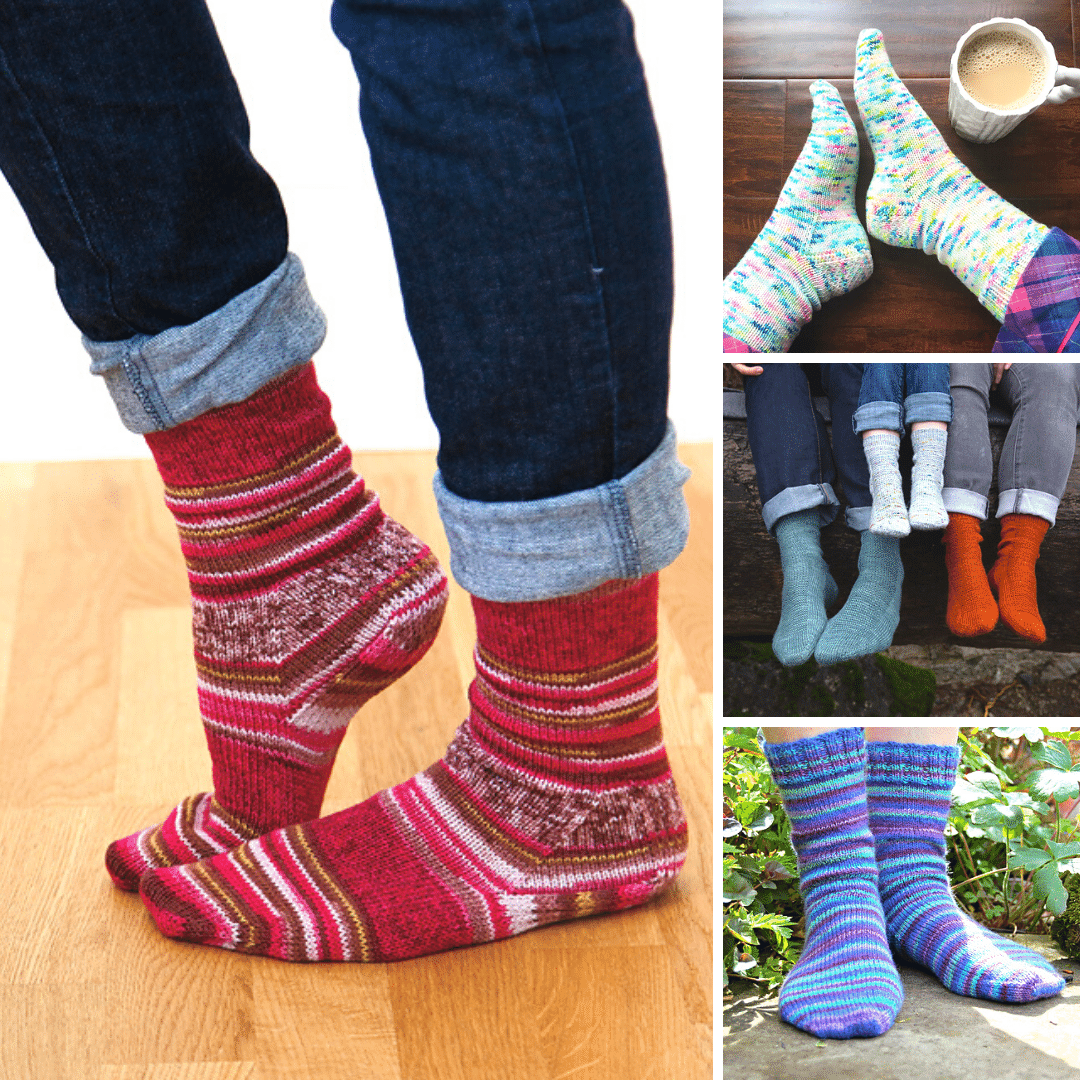 Free Cuff-Down Sock Knitting Patterns Using the Magic Loop