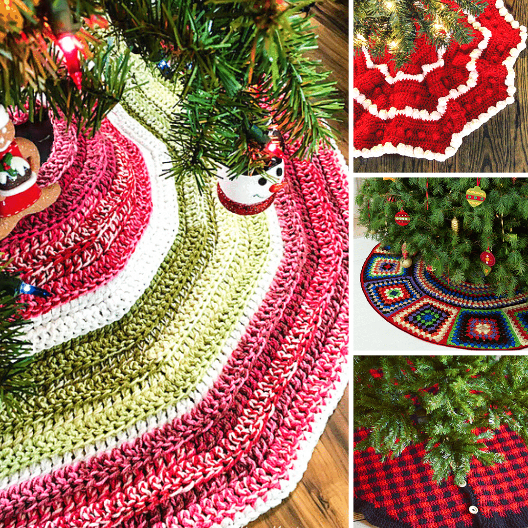Crochet Christmas Tree Skirt Xmas Tree Skirt Accessory Christmas Decor Decoration Knit Tree Skirt Holiday Tree Skirt Knit Xmas Decoration