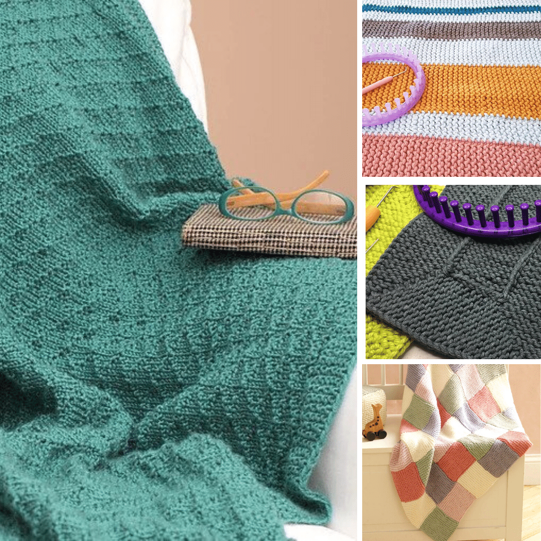 loom knit afghan, lace-loomed afghan blanket