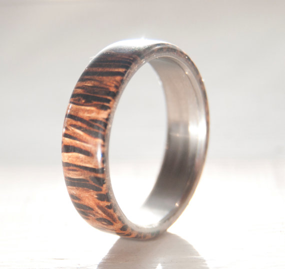Gold and wood wedding rings