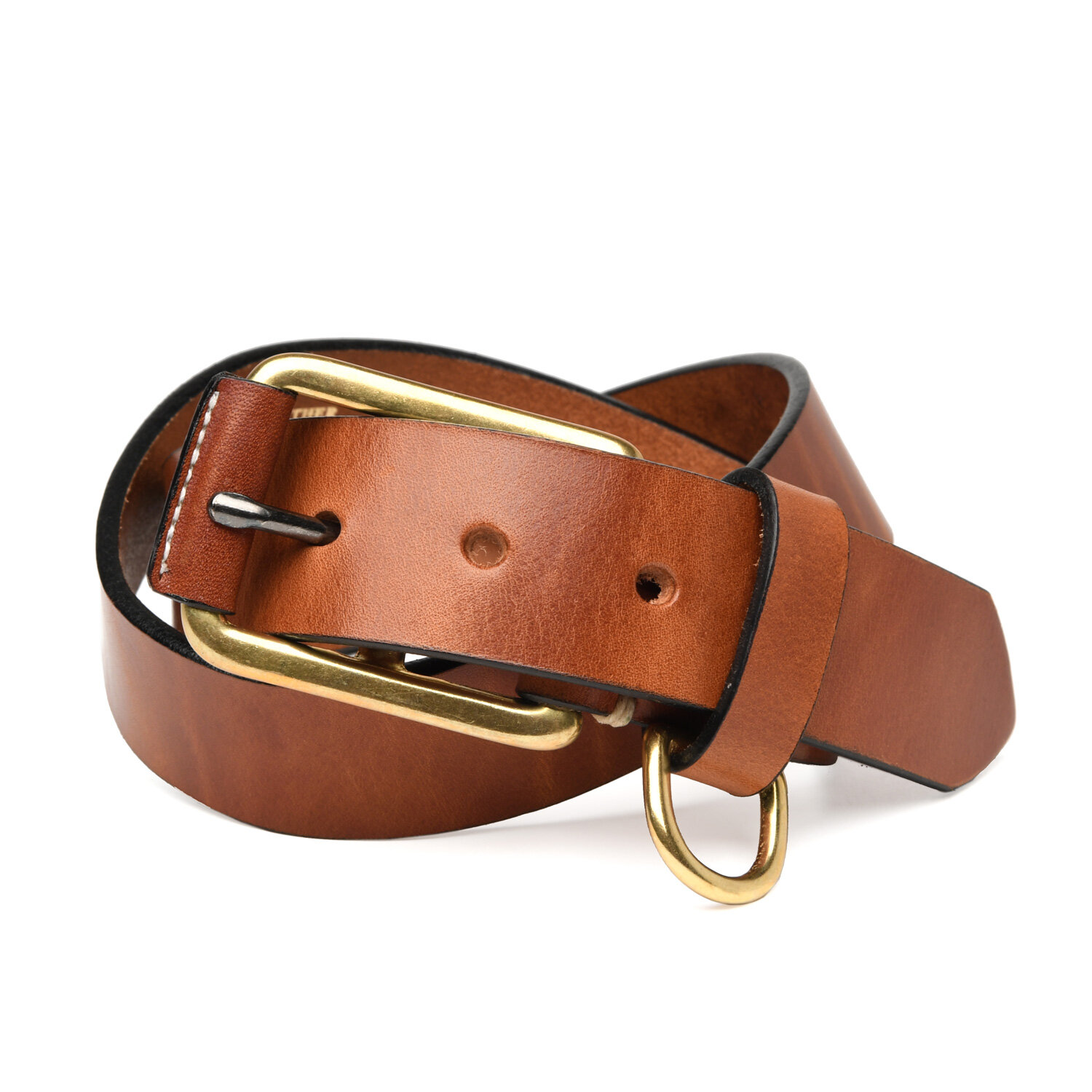 Stitched D-Ring Belt - Buck Brown — YUKETEN