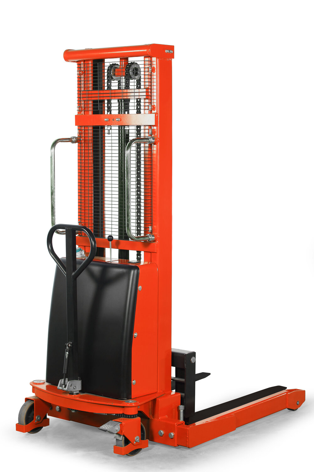 SOVANS Semi-Electric Pallet Jack Stacker Straddle Lifter 3300lbs Capacity 63 Lifting Height with Adj Forks Material Lift 