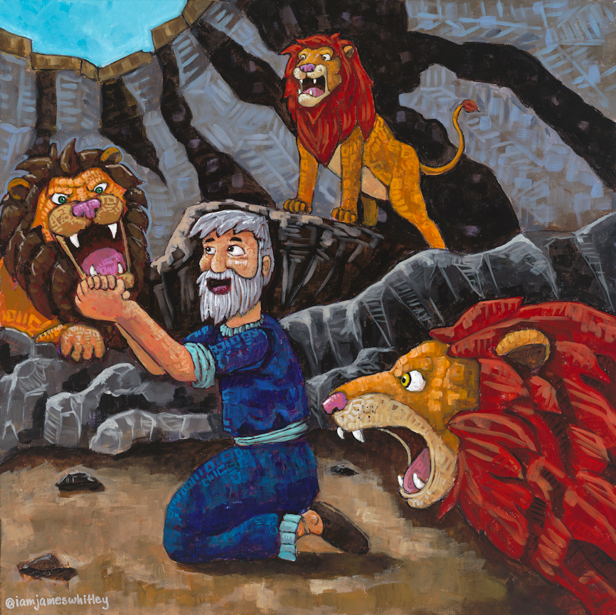Daniel in the Lion's Den — ART BY JAMES E. WHITLEY III